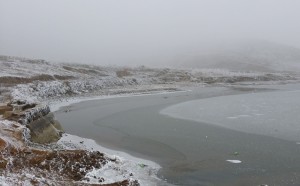 5 结冰的永安湿地大海子湖面。钟龙  摄